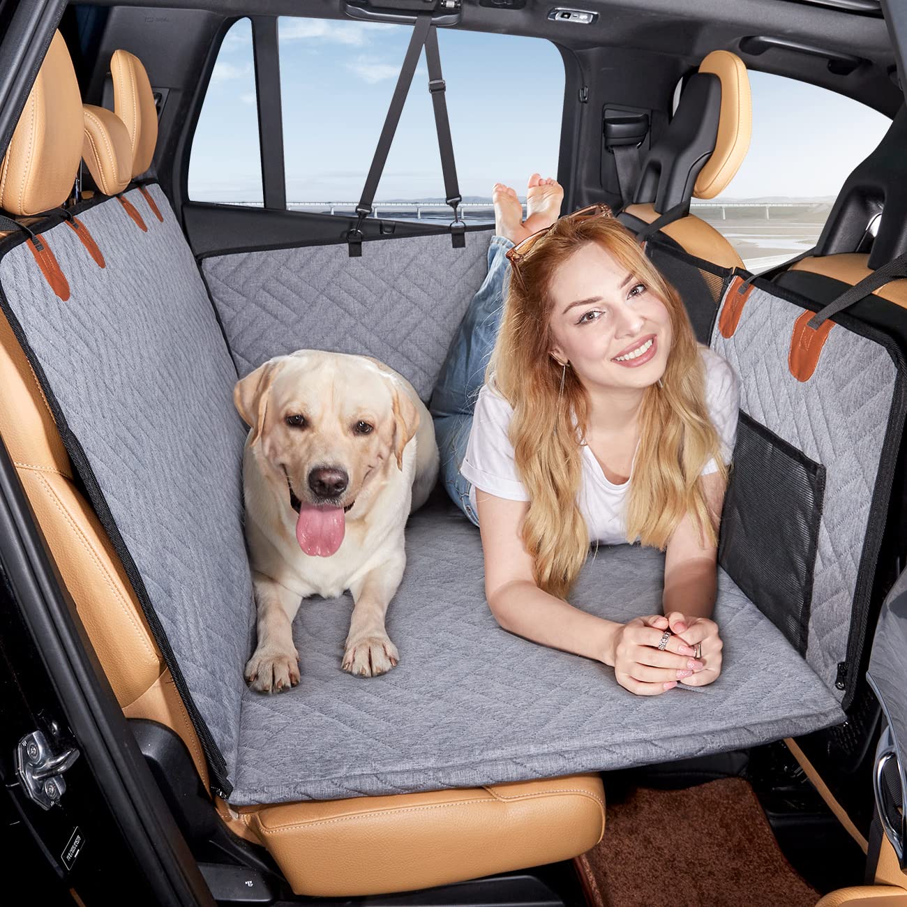 Back Seat Extender ,Dog Car Seat Cover, Camping Air Mattress, Hammock Travel Bed,Non Inflatable Car Bed Mattress for Car SUV Truck (Black)