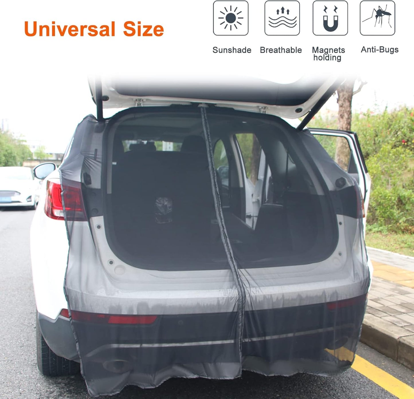 Car Tailgate Mesh Screen for SUV Camping Magnetic Car Tent for Tailgate Car Camping Accessories