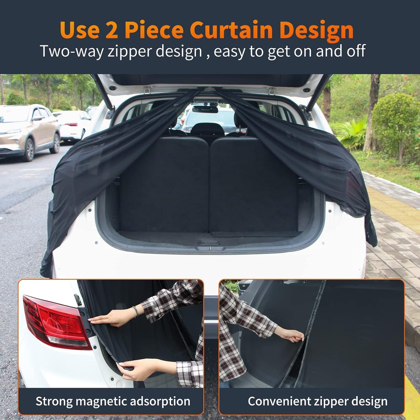 Car Tailgate Mesh Screen for SUV Camping Magnetic Car Tent for Tailgate Car Camping Accessories